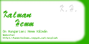 kalman hemm business card